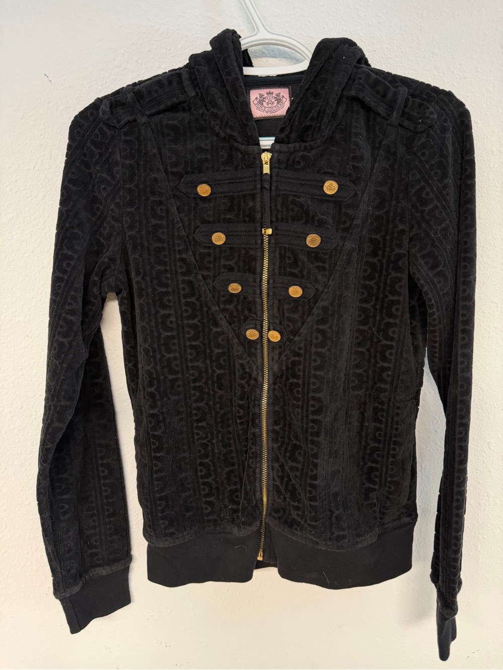 Vintage Y2K Juicy Couture Black Velour Jacket